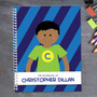 african amerian super boy personalized notebook for kids