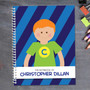 red hair super boy personalized notebook for kids