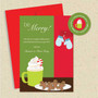 Shown with optional red envelope and matching return address label