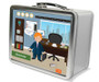 A Boy Crunching Numbers Metal Lunchbox