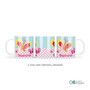 Personalized girls mug Smiley Butterfly — Large smiling pink butterfly bright — Personalized toddler gift, custom name, 11oz, BPA free, microwave safe