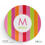 Bold and Fun Stripes Custom Plate for Girls