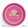 Sweet Cupcakes Custom Plate for Girls