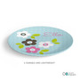 Preppy Flowers Blue Custom Plate for Girls