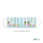 Preppy Flowers Blue Custom Plate for Girls