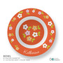 Preppy Flowers Orange Custom Plate for Girls