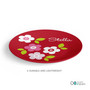 Preppy Flowers Red Custom Plate for Girls