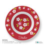 Preppy Flowers Red Custom Plate for Girls