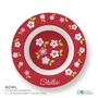Preppy Flowers Red Custom Plate for Girls
