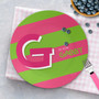 Double Initial and stripe Pink Kids Dinnerware