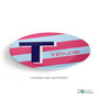 Double Initial Stripes Blue Custom Plate for Girls