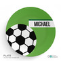 Soccer Fan Green Kids Plates