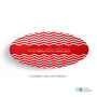 Fancy Zig Zags Red Personalized Christmas plates