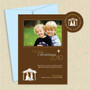 Shown with light blue envelope and matching return address label