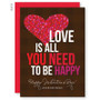 Personalised Valentines Cards | All You Need Is Love