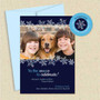 Shown with light blue envelope and matching return address label