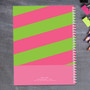 Double Initial Stripes Pink Kids Notebook