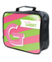 Double Initial Stripes Pink Soft Lunch Bag