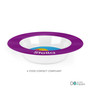 Personalized kids bowl with cute blonde mermaid ocean background and name Stella on blue gradient