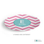 Chevron Pink And Aqua Kids Plates