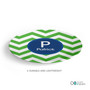 Chevron Green And Blue Kids Plates