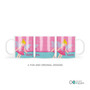 Personalized kids cup with pink fairy girl wings wand and name Marie on heart background