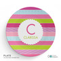 Pastel Stripes Custom Plate for Girls