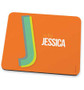 Double Initial Orange Mouse Pad