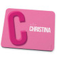 Double Initial Pink Mouse Pad