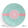 Pretty Blue Damask Custom Plate for Girls