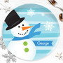 Blue Mr. Snowman Kids Plate