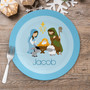 Nativity Set on Blue Kids Plate