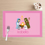Nativity Set on Pink Kids Plate