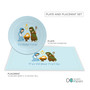 Sweet Blue Nativity Personalized Christmas plates
