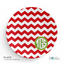 Chevron and Initials Personalized Christmas plate