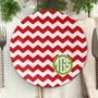 Chevron and Initials Personalized Christmas plate