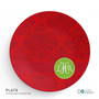 Simply Damask Personalized Christmas plate