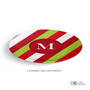 Bold Xmas Stripes Personalized Christmas plate