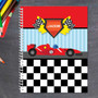 fast race car personalized notebook for kids