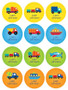 Transportation Waterproof Labels for Kids (Set of 48)