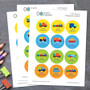 Transportation Waterproof Labels for Kids (Set of 48)