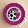 Girl Soccer Fan Purple Kids Bowl