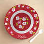 Preppy Flowers Red Kids Bowl