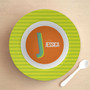 Double Initial Orange Kids Bowl