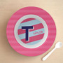 Double Initial Stripes Blue Kids Bowl