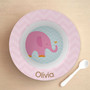 Sweet Pink Elephant Kids Bowl