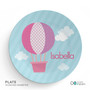 Pink Hot Air Balloon Kids Bowl