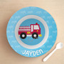 Cool Firetruck Personalized Boys Bowl