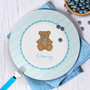 Cute Blue Teddy Bear Kids Plate