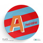 Brilliant Initial Red Kids Plate